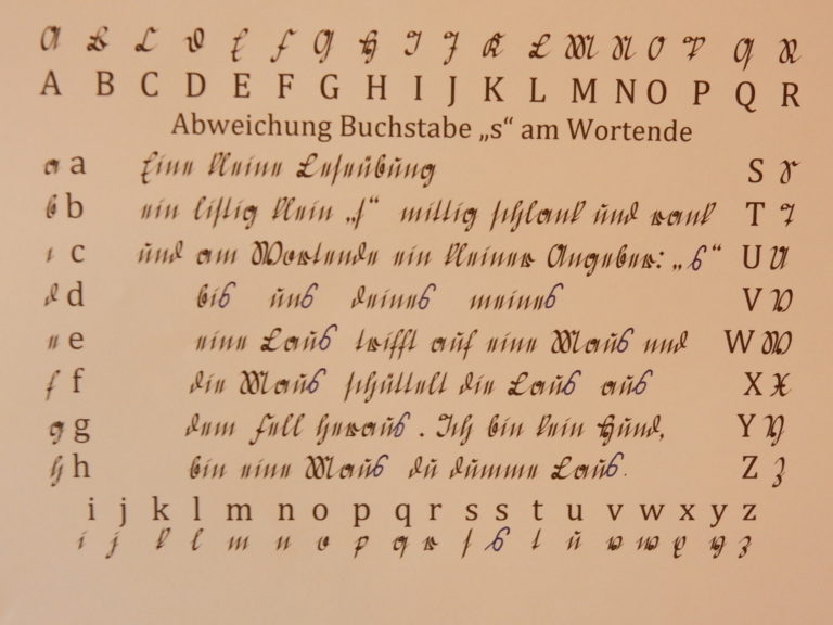 s-Regel bei Sütterlin auch altdeutsche Schrift genannt - SeniorenAllüren