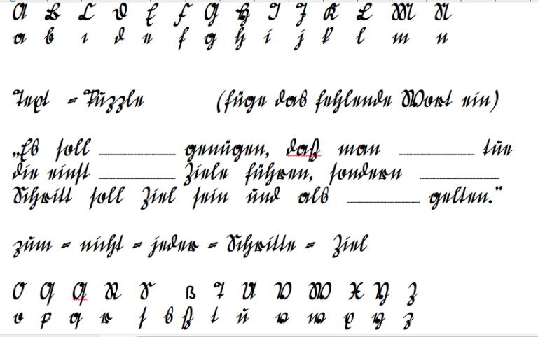 s-Regel bei Sütterlin auch altdeutsche Schrift genannt - SeniorenAllüren